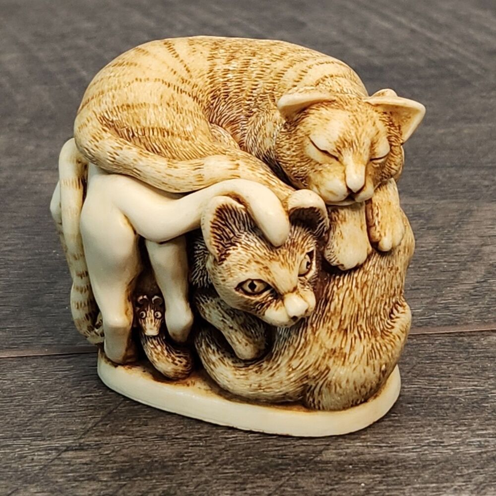 Harmony Kingdom Purrfect Friends Cat Trinket Box Figurine TJCA Retired 1994